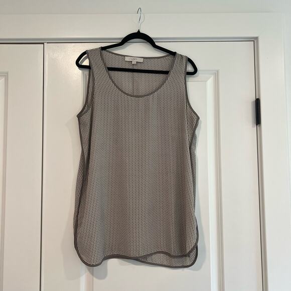 Loft Women's Sleeveless Tank Beige and Cream Pattern Size Medium - Picture 1 of 9